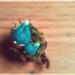 Mini Felted Bluebird Mama and Baby In Nest