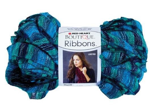 Red Heart  Boutique Ribbons Scarf Yarn-Laguna