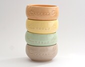 Vegan small bowl set of 4 in unmatchy colors- MADE TO ORDER