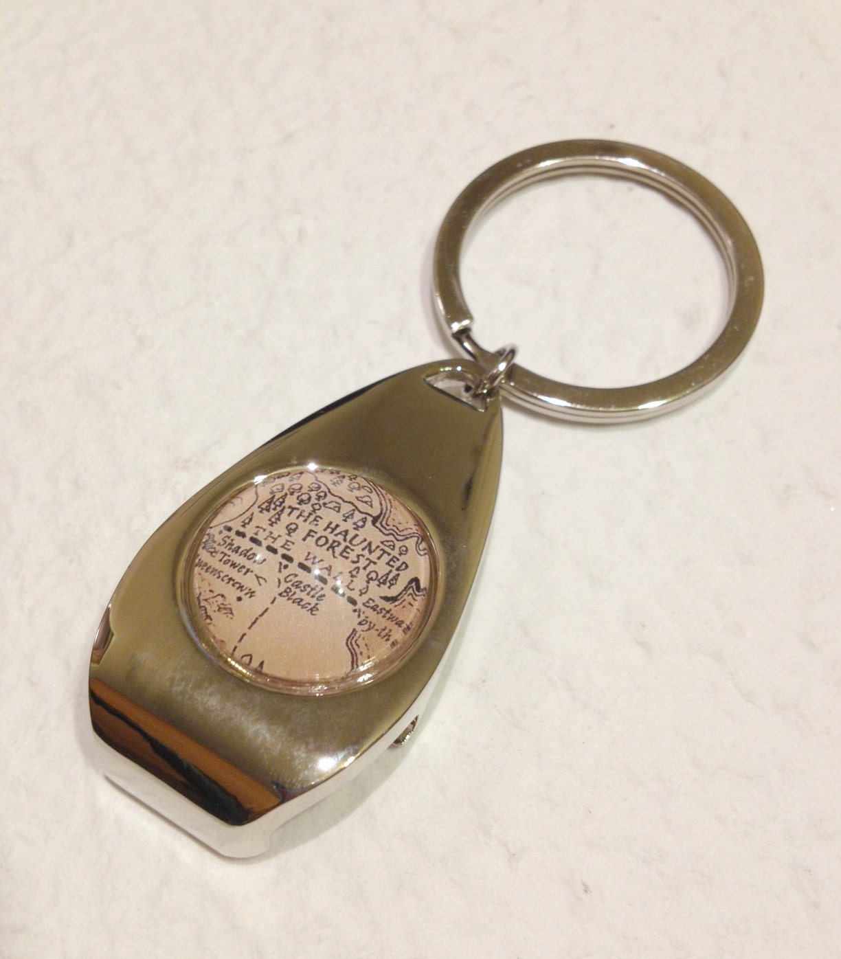 Game of Thrones Map Bottle Opener Key Ring Keychain - Pick from Winterfell, King's Landing, The Wall, etc