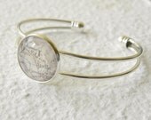World Traveler Map Custom Cuff Bangle Bracelet - Choose your city