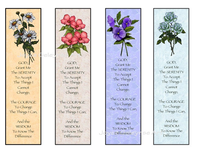 Instant Printable Bookmarks Flowers Serenity by FreshAirPrintables