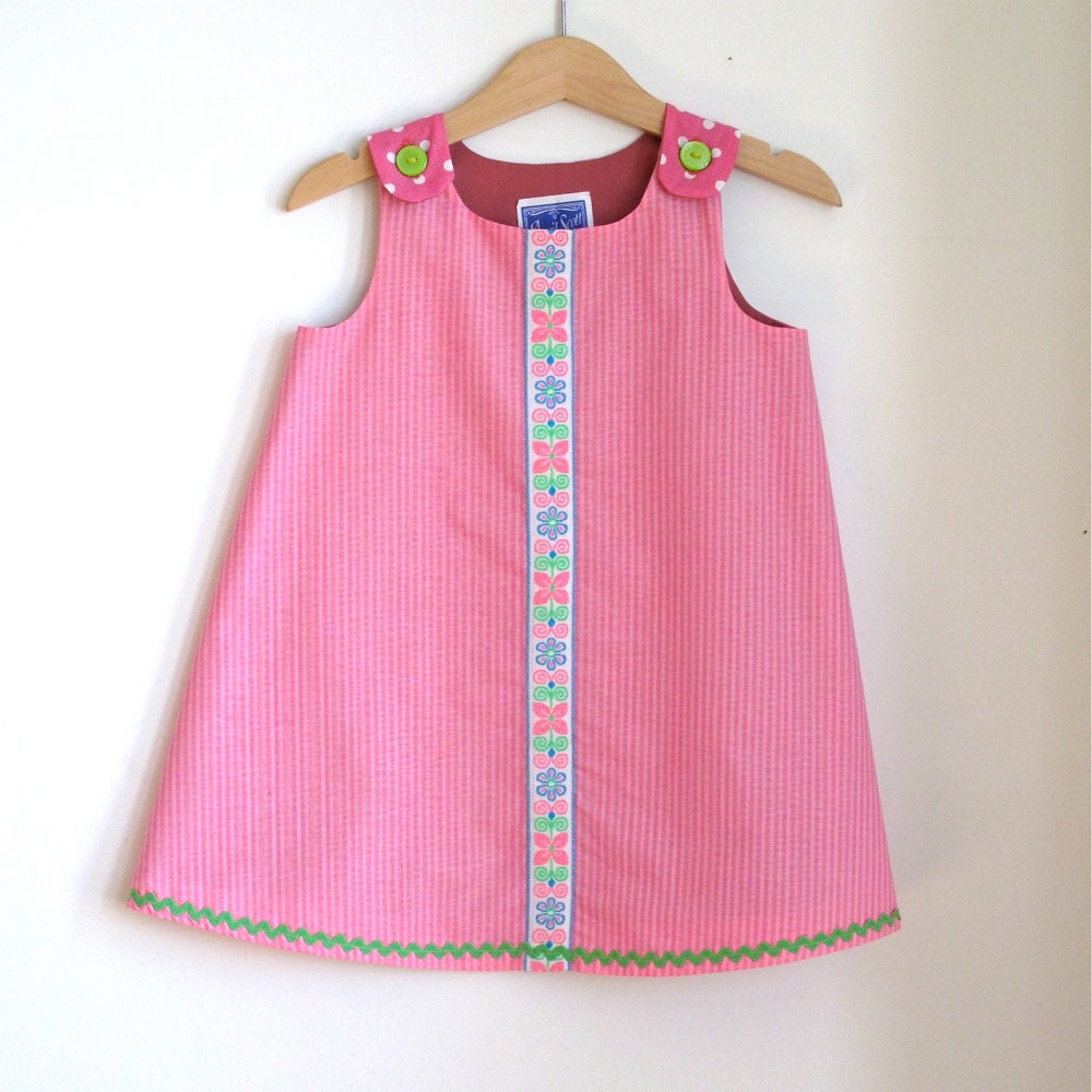 Pink & Green Preppy Toddler Girls Dress - size 2T - girls children's  clothing