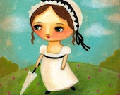 Jane Austen PRINT of original painting by tascha 6x6