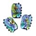 Summer Blooms - Handmade Lampwork Glass Bead Set in Black, Purple, Aqua, Lime and Orange (3) OOAK