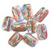 Summer Shadows - Handmade Lampwork Glass Bead Set in Periwinkle, Lavender, Grey, Orange and Coral (9)
