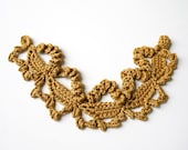 Silk Lace Bracelet - Contemporary Fiber Art Jewelry - Crochet - Golden Yellow - TickledPinkKnits