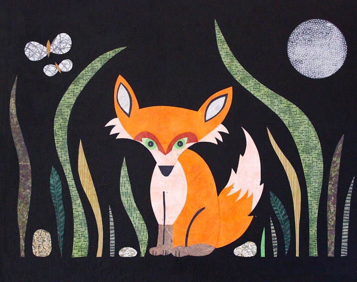 Foxy Midnight with Moth and Moon