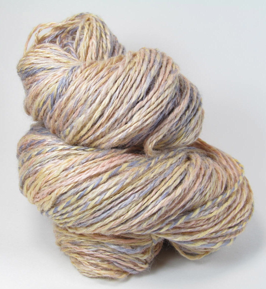 Hand Dyed, Handspun Yarn -- Pastel Sky -- SoySilk, 4.1 oz, 270 yards