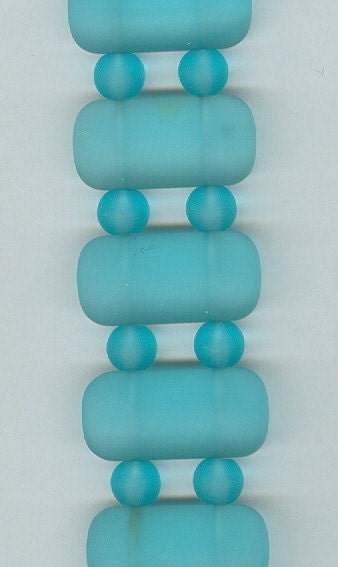 16x8mm Aqua Blue Rectangle Beads Sea Glass Beads 2 Hole