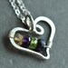custom mothers family birthstone necklace Open Heart (small) sterling silver - 4 stones
