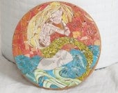 the mermaids song upcycled circular gift card mosaic OOAK
