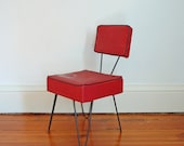 vintage child's chair atomic 1950s mod chair red chair