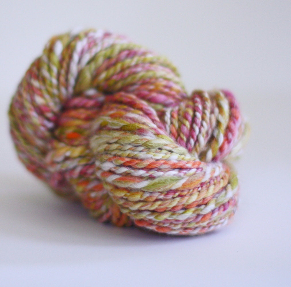 Bunny Love Collection Hand Spun Yarn -  Coralbells