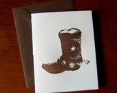 Cowboy Boot letterpress card (Texas Hill Country)