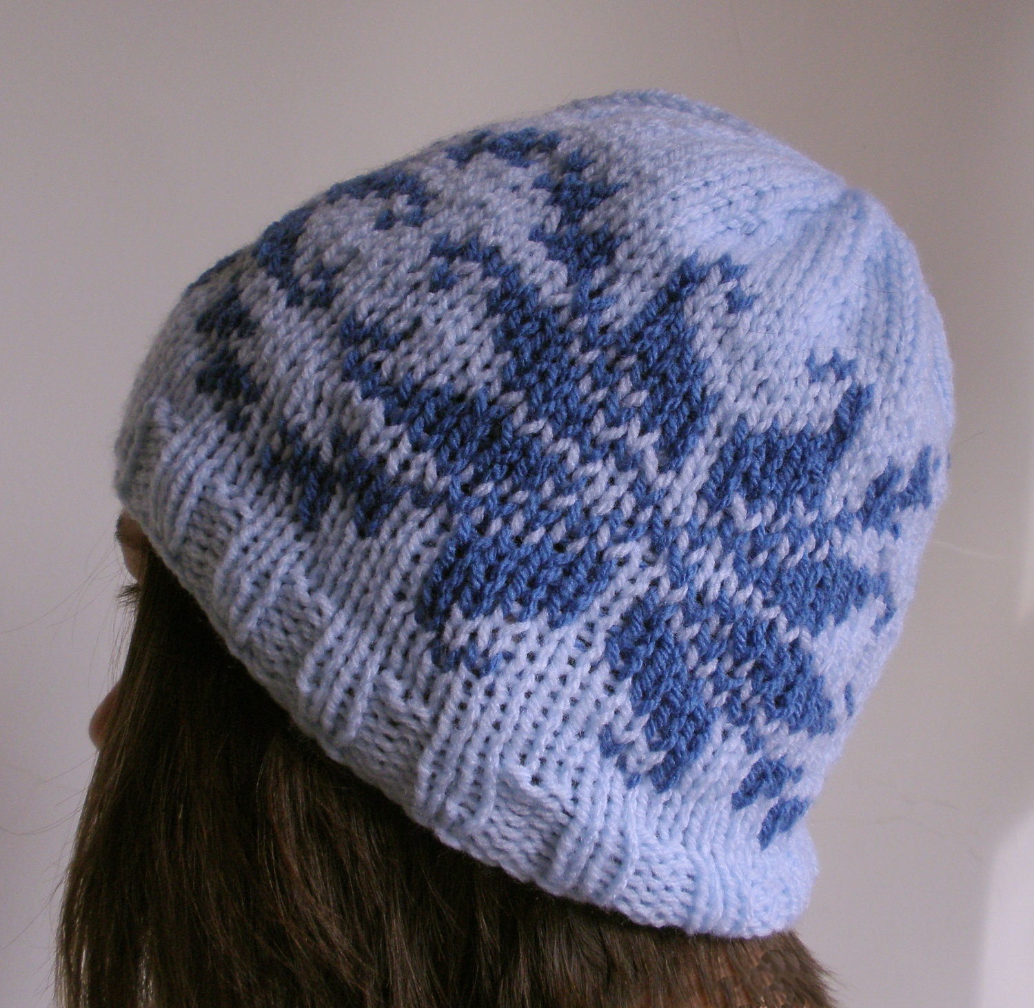 Half price - Blue Norwegian Snowflake Beanie