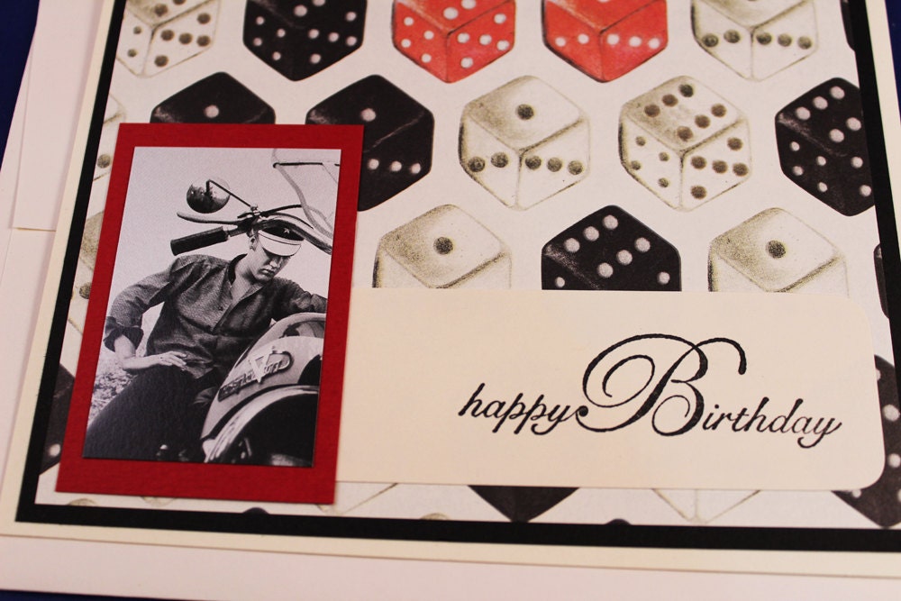 Elvis Motorcycle Birthday Card