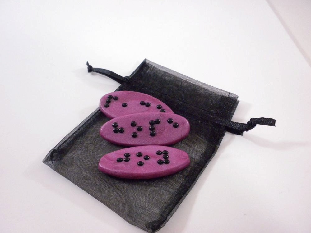 Hope, Peace, Joy - Braille Pocket Pebbles Set of 3 - Inspirational - Ready to Ship or Choose Your Color - Handmade