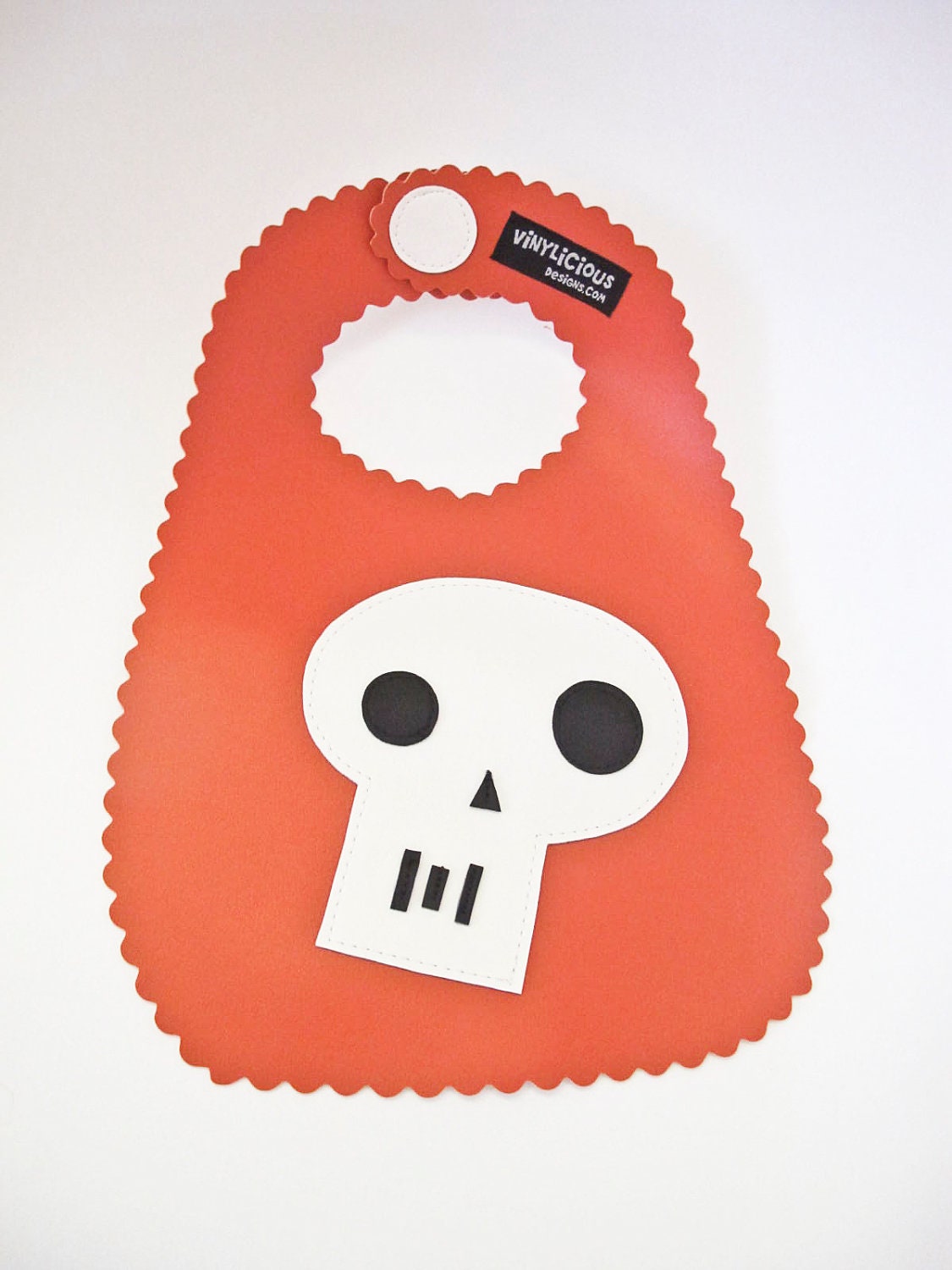 SPOOKY Orange Skull Baby Bib