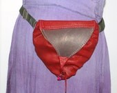 Oxblood red leather hip purse