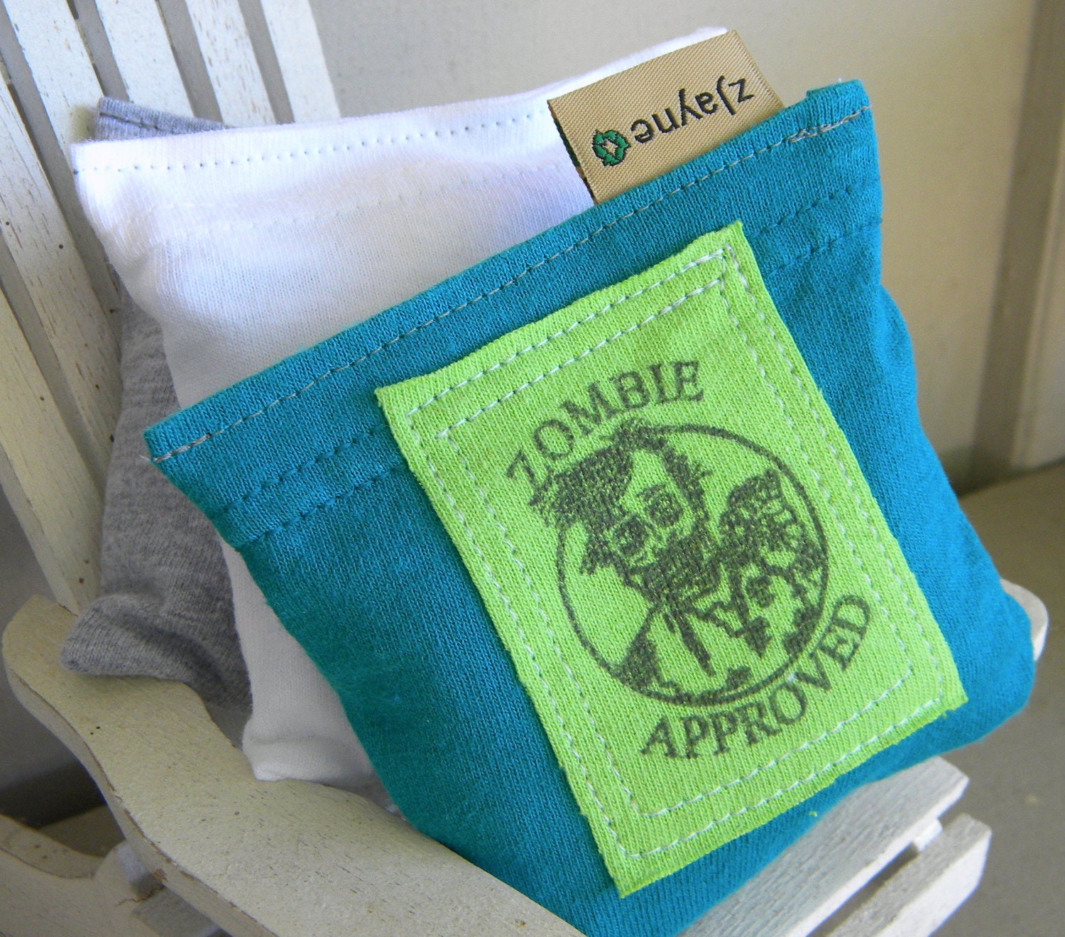 Zombie Natural Sachets for Dryer Clothes Drawers Closets Camping Pillow Sheets Upcycled from tShirt Material SET of THREE