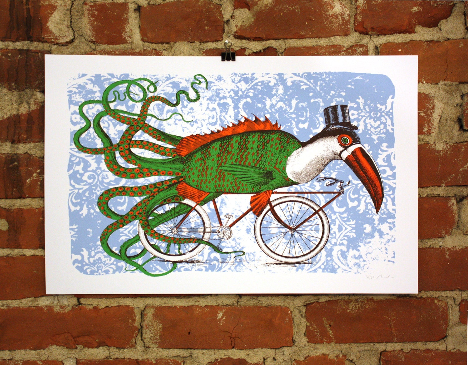 Fishtucanapus- Hand-Printed Art Print