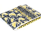 CLEARANCE Deluxe Ruffled iPad Case, iPad2, iPad3,  Zippered Yellow and Gray Bird Swing