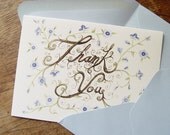 Thank You Card, Floral Forget-me-nots