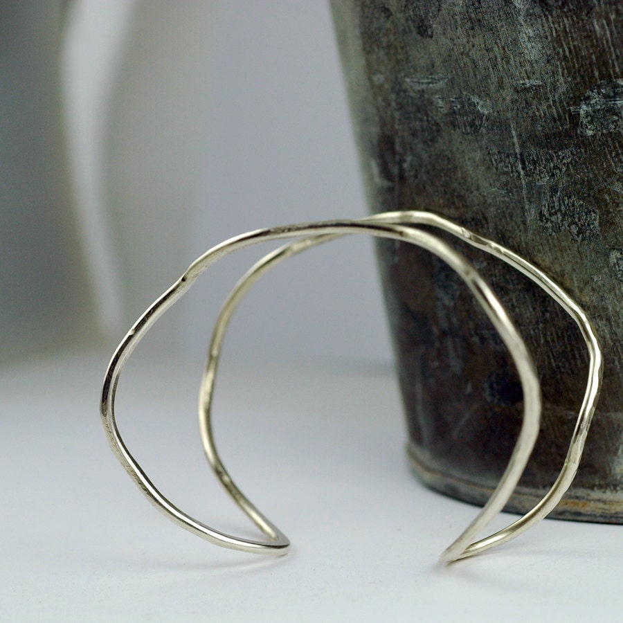 Cuff Bracelet  - handcrafted -  Fashion bracelet - stacking - Recycled and Eco Friendly Sterling Silver - Rocks out your Everyday