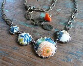 vintage chinoise - vintage tin necklace
