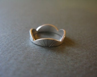 Lady of the Manor - sterling silver hand-stamped coronet ring