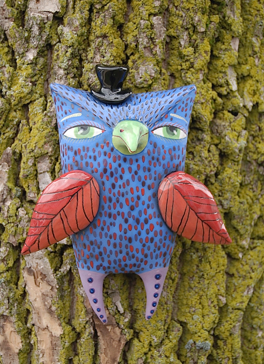 Owl with Green Beak