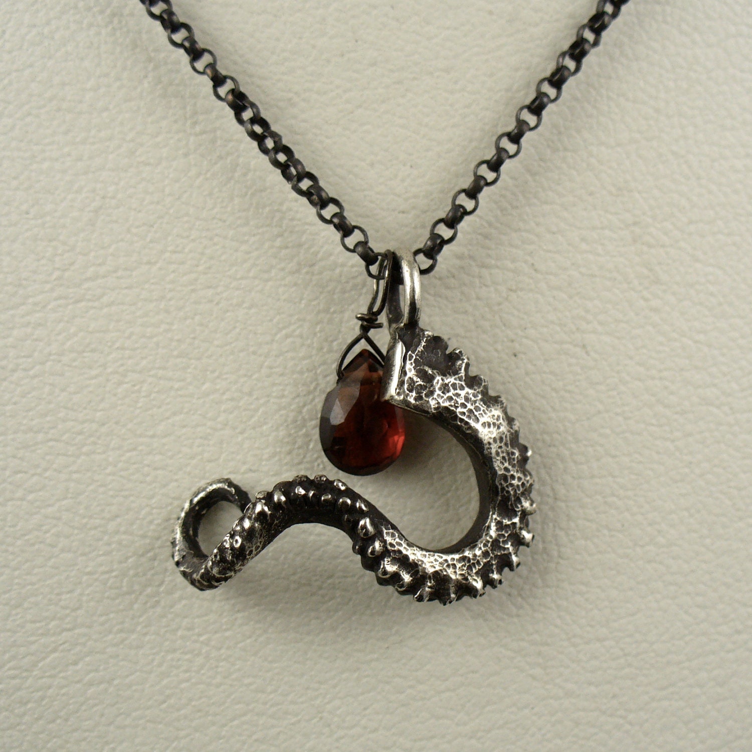 SALE - Holiday Special - Tentacle Garnet Pendant