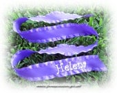 Custom Monogrammed Double Ruffle Hair Ribbon 1 yard/36 inches