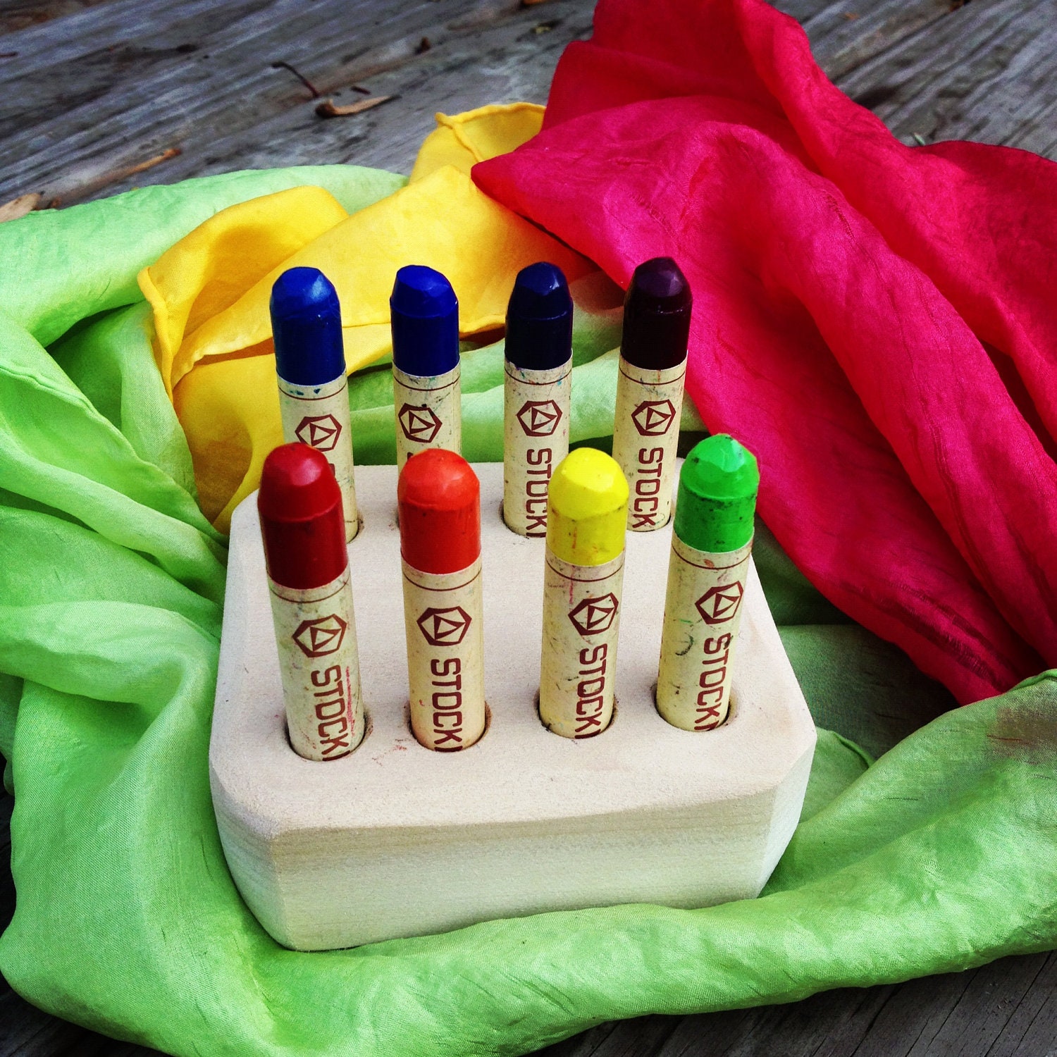 Waldorf Beeswax Wood Crayon Holder - Natural Toy - Art Supplies - Montessori - Homeschool - Homeschooling