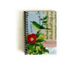 Bird and Red Flower - Spiral Notebook (4 x 6)