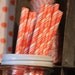 Orange Paper Straws Set of 20 stripes Eat. Drink. Be Merry