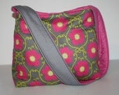 Diaper Bag Nappy Tote Book Purse Womens  Hobo MARKET BAG lots of pkts Pink Lattice   / Messenger strap XcessRize Designs