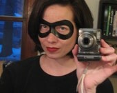 black leather mask small Harley Quinn style