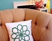 Geo Modern Flower Pillow Cover in Mint