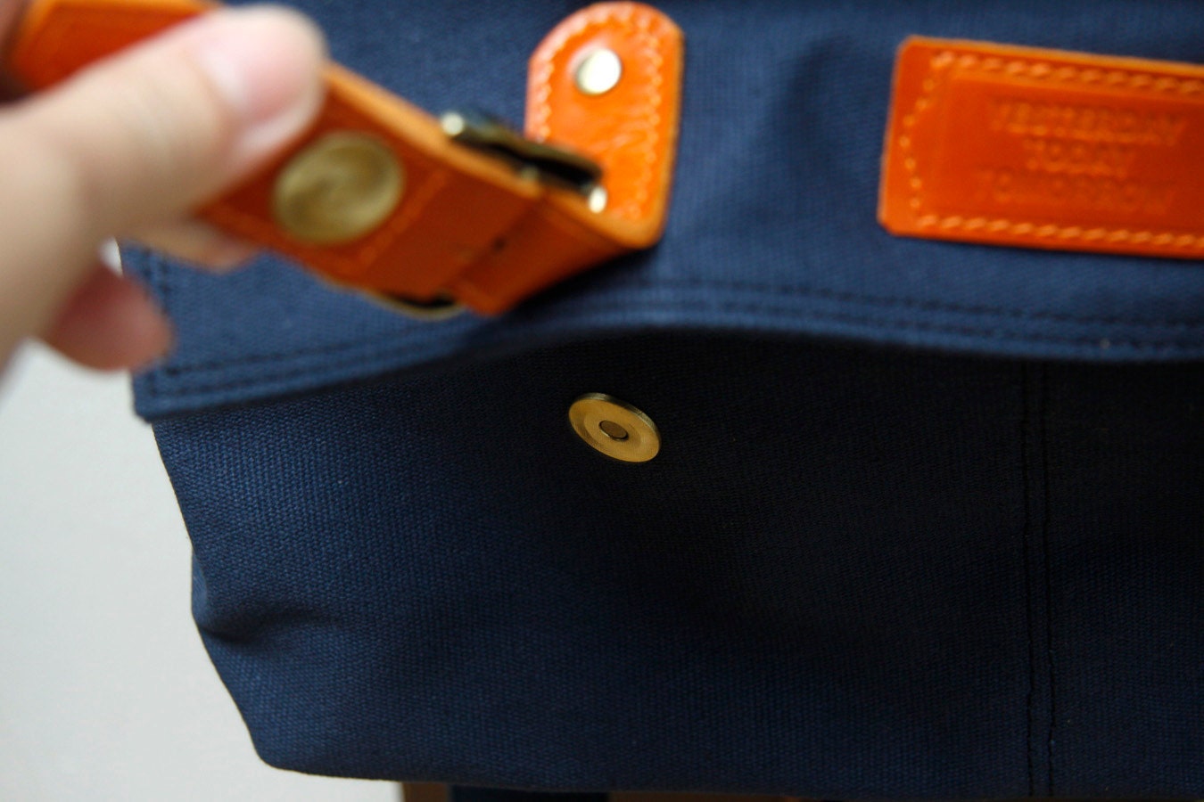 Handmade backpack Masculine collection navy blue color (laptop bag)
