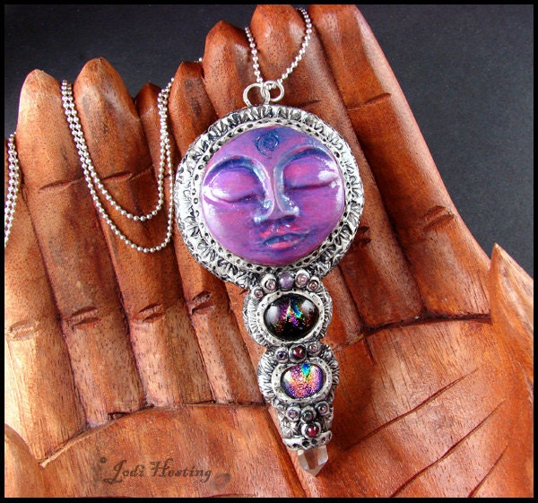 Beadworx - Polymer Clay - Glass - Leather - Pendant - Induja