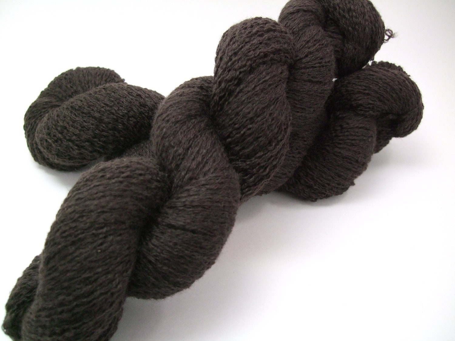 Recycled yarn - brown merino, lace weight