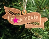 Ornament -- F-Yeah Lasercut banner (mature language)