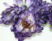 6 Chrysanthemum Buds in Royal Purple - 1.75 inch - artificial flowers