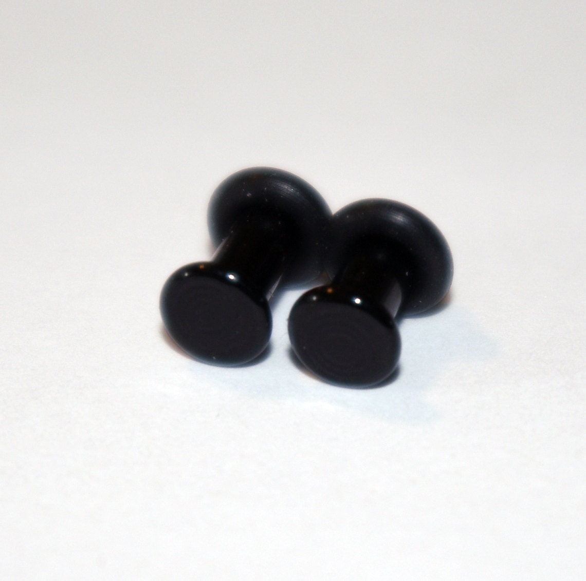 8g Black Glass ear plugs body JEWELRY 3mm handmade 8 by