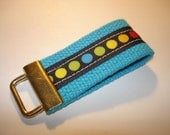 Mini Key Fob    ribbon / fabric on heavy cotton webbing