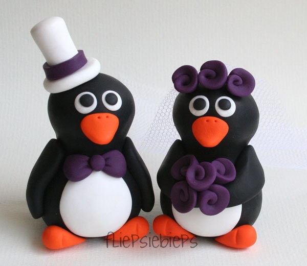 Penguin Wedding Cake Topper Custom