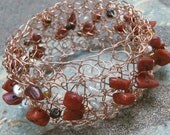 Natural Jewelry, Earthy Bracelets, Cuff Bracelets, Nature Jewelry, Copper Bracelets - Pearls, Red Coral - RUSTIC, yet still LIGHT and AIRY