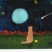 Yellow Lab Dog ACEO folk Art Painting Original Miniature by Todd Young